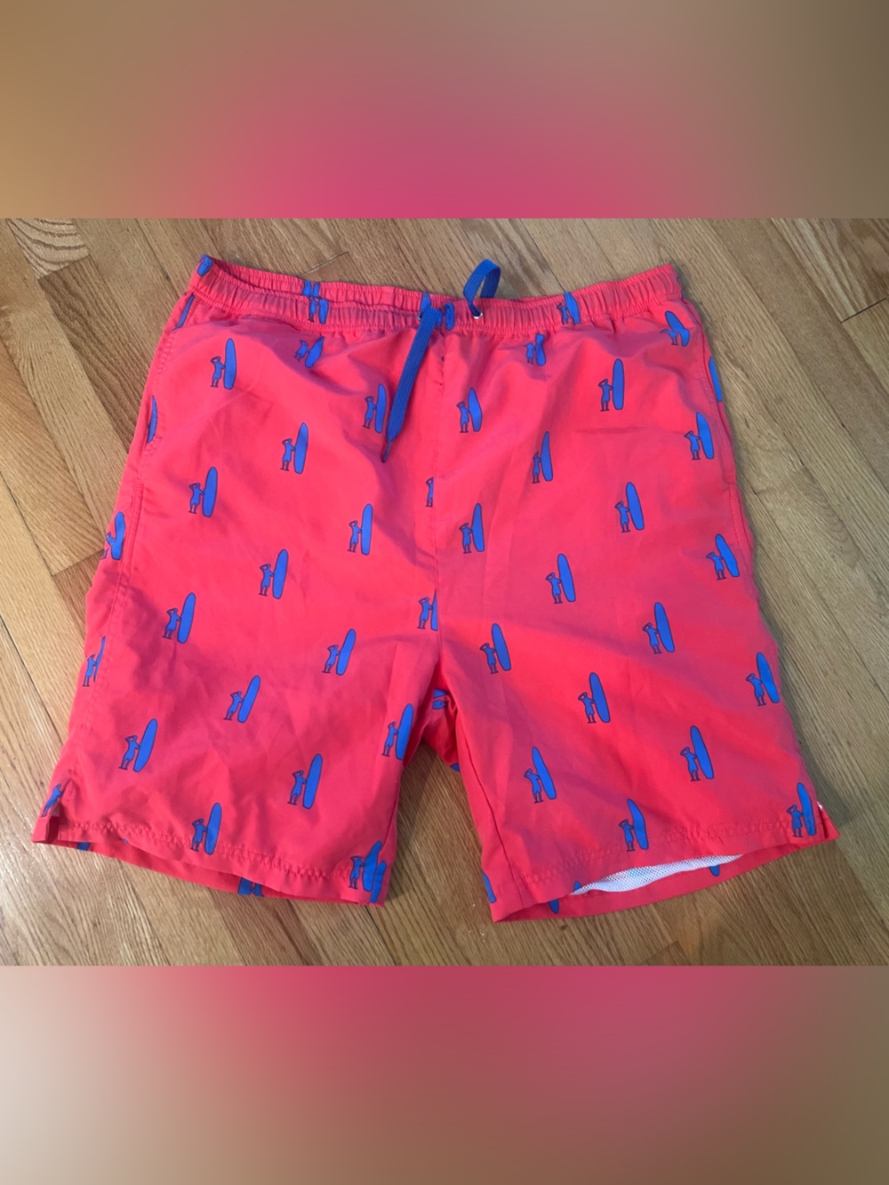Johnnie O Lined Swim Trunks Regular Fit Surf Graphic Size L Board Shorts